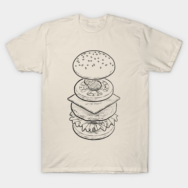 CHZBRGR (Black) T-Shirt by mannypdesign